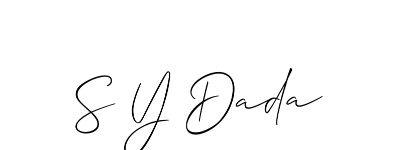 It looks lik you need a new signature style for name S Y Dada. Design unique handwritten (Allison_Script) signature with our free signature maker in just a few clicks. S Y Dada signature style 2 images and pictures png